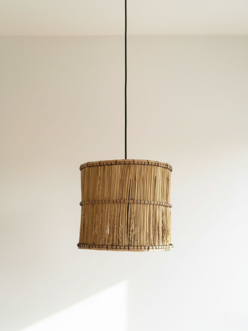 Lustre Cylindre en Fibre Naturelle