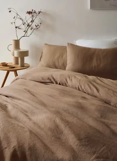 Linge de lit Maison Louka - Housse de couette marron en coton