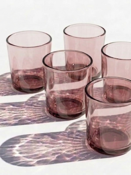 Set de 6 verres en verre soufflé artisanal améthyste