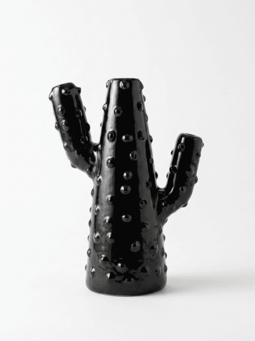 Vase noir forme cactus djerba